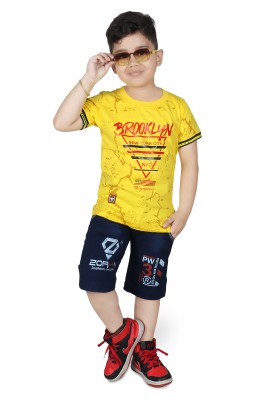ZORKH - Fashion on you Baby Boys Casual T-shirt Capri(Yellow)
