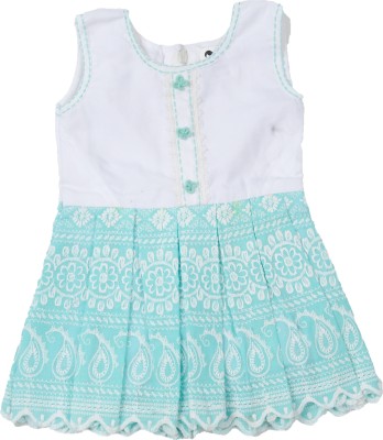 rayie collection Indi Baby Girls Midi/Knee Length Casual Dress(Blue, Sleeveless)