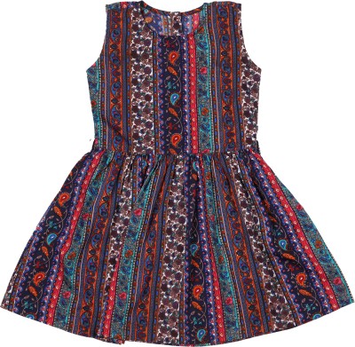 Cremlin Clothing Girls Midi/Knee Length Casual Dress(Brown, Sleeveless)