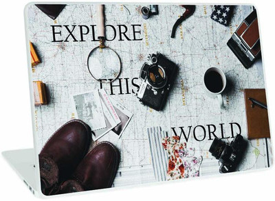 Galaxsia Explore This World Vinyl Laptop Skin/Sticker/Cover/Decal Compatible vinyl Laptop Skin Compatible for 17.3 inch(Theme: Illustrations)