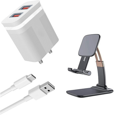 DAKRON Wall Charger Accessory Combo for Realme 8s 5G(White)