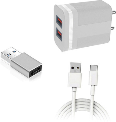 DAKRON Wall Charger Accessory Combo for Tecno Pova 2(White)