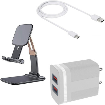 DAKRON Wall Charger Accessory Combo for Redmi 10 Prime(White)