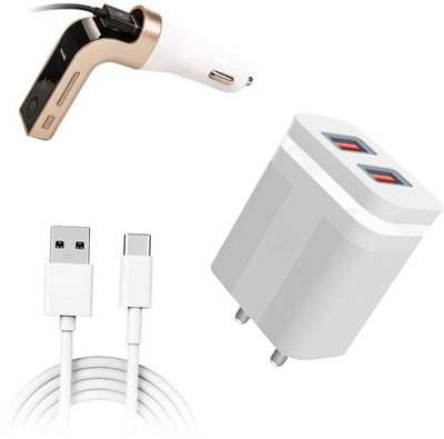DAKRON Wall Charger Accessory Combo for Samsung Galaxy A12(White)