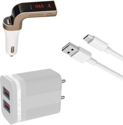 DAKRON Wall Charger Accessory Combo for Realme 8s 5G(White)