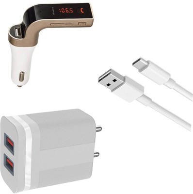 DAKRON Wall Charger Accessory Combo for Realme 8 5G(White)