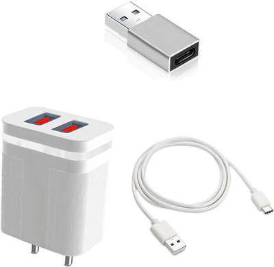 DAKRON Wall Charger Accessory Combo for Motorola Edge 20 Fusion(White)