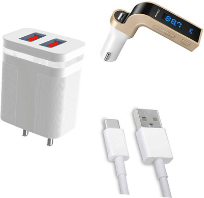 DAKRON Wall Charger Accessory Combo for OPPO A54(White)