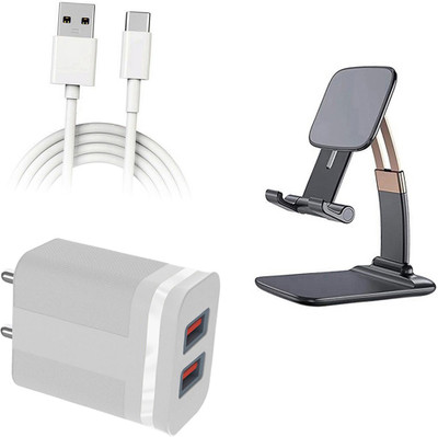 DAKRON Wall Charger Accessory Combo for OPPO F19 Pro+(White)