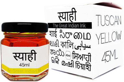 Syahi - The Great Indian Ink - Fountain, Calligraphy, Dip pen, Drawing Ink Bottle(Ink Color - Tuscan Yellow)