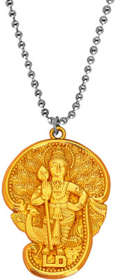M Men Style Tamil Om Murugan Kartikeya Kumara Kumaraswami Subrahmanyam Locket With Chain Gold-plated Zinc, Metal Pendant