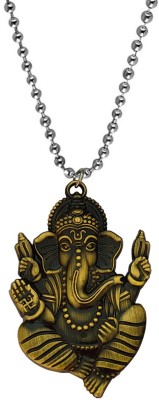 Shiv Jagdamba Hindu God of Beginnings Lord Shree Ganesh Shiva' Son Locket With Chain Sterling Silver Zinc, Metal