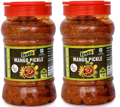 Testo Mango Pickle(1 Kg X 2) | Aam ka Achaar With Natural Ingredients Mango Pickle(2 x 1 kg)