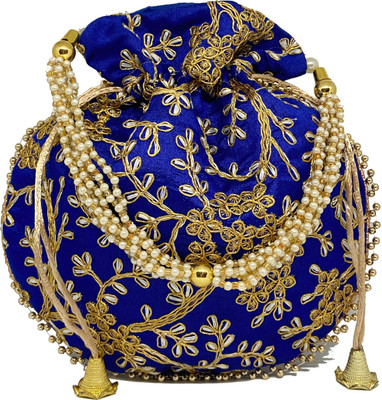 PREESA SILK-DARKBLUE Potli