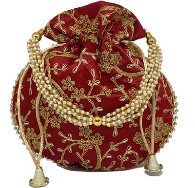 PREESA SILK-MAROON Potli