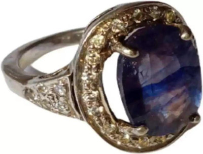 Neeba Metal Sapphire Silver Plated Ring