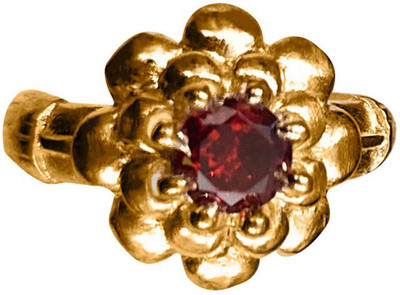 jr fashion Panchaloha (Impon) Flower Design Metal Ruby Ring