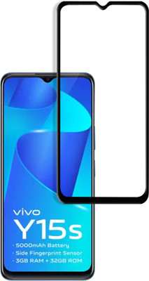 HUPSHY Edge To Edge Tempered Glass for vivo Y15s(Pack of 1)