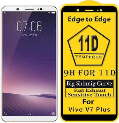 ELEF Edge To Edge Tempered Glass for Vivo V7 Plus 11D Gorilla Tempered Glass Full Screen Covrage 9H Hardness(Pack of 1)
