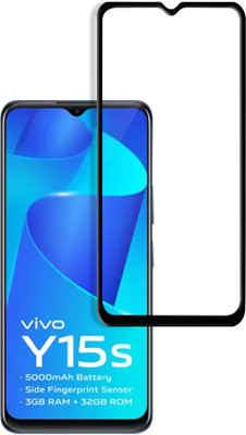 HUPSHY Edge To Edge Tempered Glass for vivo Y15s(Pack of 1)