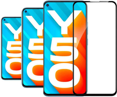 Nathaccessories Edge To Edge Tempered Glass for VIVO Y50 / VIVO Y30(Pack of 3)