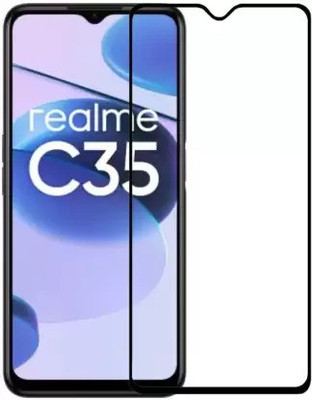 Lustree Edge To Edge Tempered Glass for Realme C35 Full Coverage Tempered Glass,Anti Scratch Free Anti Finger Print(Pack of 1)