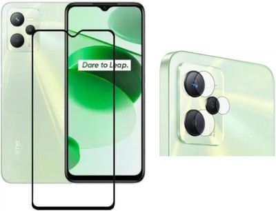 ISAAK Edge To Edge Tempered Glass for Realme C35 Edge to Edge, 11D Tempered Glass & Back Camera Lens Protector(Pack of 2)
