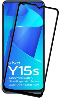 HUPSHY Edge To Edge Tempered Glass for vivo Y15s(Pack of 1)
