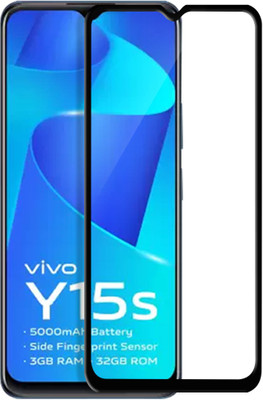 HUPSHY Edge To Edge Tempered Glass for vivo Y15s(Pack of 1)