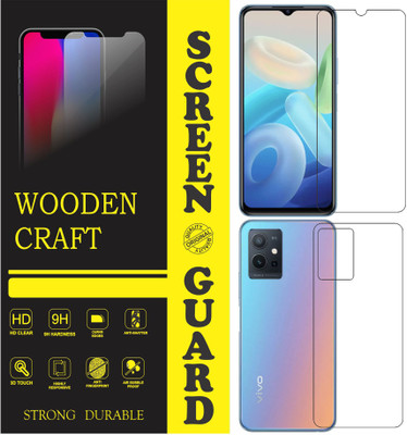 wooden craft Front and Back Tempered Glass for Vivo Y75 5G {Flexible}, y75 5G, y75 5G(Pack of 2)