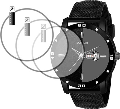 EJZATI Screen Guard for matrix day & date analog wrist men watch(Pack of 3)