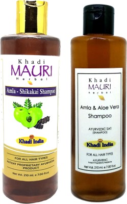 Khadi Mauri Amla Aloe Vera & Amla Shikakai Shampoo (Combo)(420 ml)