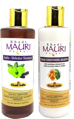 Khadi Mauri Amla_Shikakai & Conditioning_Cream Shampoo (Combo)(420 ml)