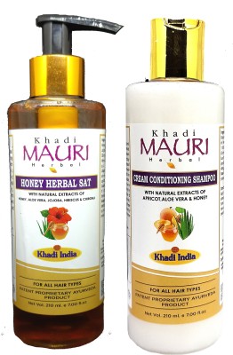 Khadi Mauri Honey Herbal & Conditioning Cream Shampoo (Combo)(420 ml)