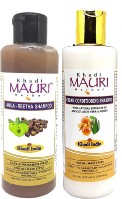 Khadi Mauri Amla Reetha & Conditioning Cream Shampoo (Combo)(420 ml)