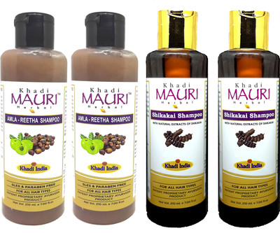 Khadi Mauri Amla Reetha & Shikakai Shampoo (Combo)(840 ml)