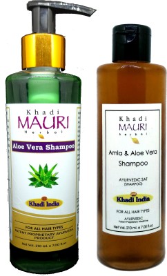 Khadi Mauri AloeVera & Amla Aloevera Shampoo - Pack Of 2(420 ml)