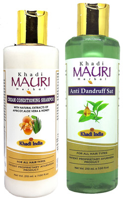 Khadi Mauri Conditioning Cream Shampoo & Anti Dandruff Shampoo (Combo)(420 ml)
