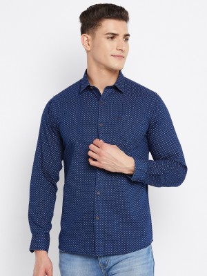 DUKE Men Printed Casual Blue Shirt