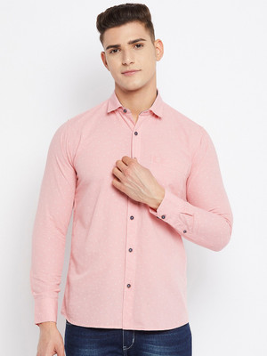 DUKE Men Printed Casual Pink Shirt