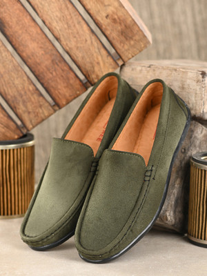 MACTREE Loafers For Men(Olive , 10)