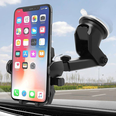 WLEWORLDLOOKENTERPRISES Car Mobile Holder for Windshield, Dashboard(Black)