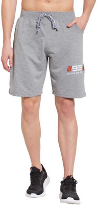 UZARUS Solid Men Grey Bermuda Shorts