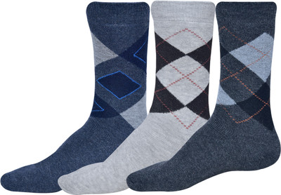 SOXSTER Men Embriodered Calf Length(Pack of 3)