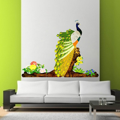 VCREATE DECOR 58 cm Peacock Wall Sticker & Decal Self Adhesive Sticker(Pack of 1)