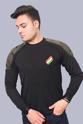 ONEBIT Solid Men Round Neck Black T-Shirt