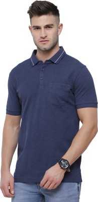 Classic Polo Solid Men Polo Neck Blue T-Shirt