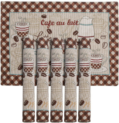 PRAKARTIK Rectangular Pack of 6 Table Placemat(Multicolor, Cotton)