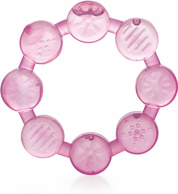 Beebaby Ring Water Filled Teether with Carry Case, Cooling Teether, BPA free 3M+ Teether(Ring - Pink)