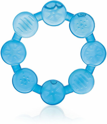 Beebaby Ring Water Filled Teether with Carry Case, Cooling Teether, BPA free 3M+ Teether(Ring - Blue)